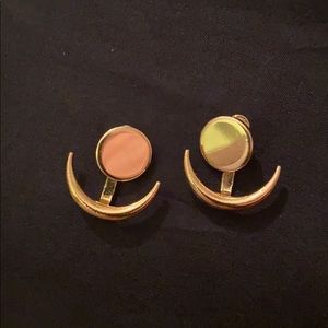Gold plated stud earrings. Unique
